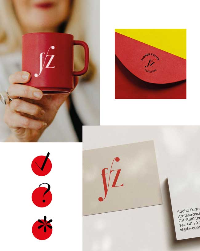 Markenwelt & Anwendung Logo und Icons für Sacha Furrer Zoller